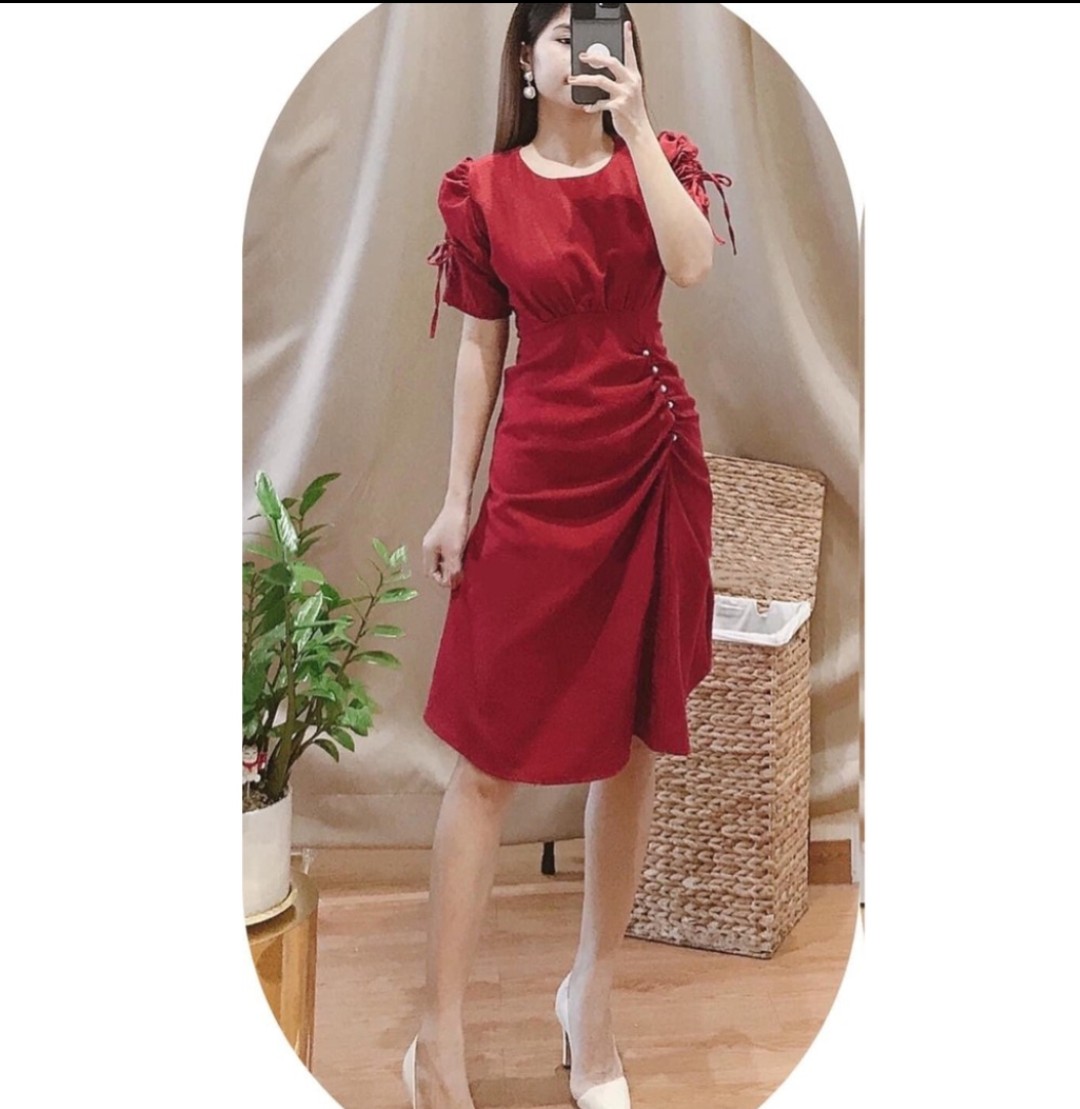 [25-27.4 Hoàn tiền 15%] ĐẦM VAI NHÚN BỒNG, EO RÚM CHE KHUYẾT ĐIỂM CHO CÁC TIỂU THƯ SANG CHẢNH-JUNA STORE 24H-HNS0301