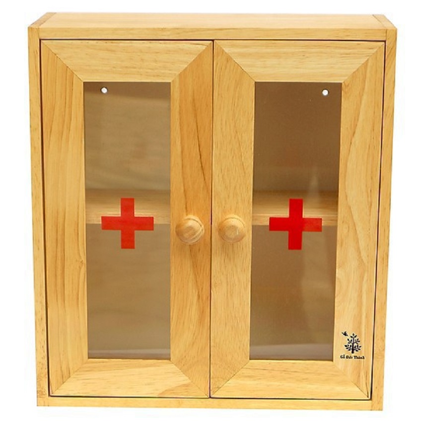Tủ y tế cửa mica gỗ Đức Thành 2 cánh, 1 cánh - tủ đơn