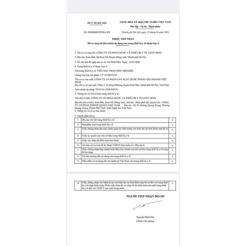 Viên Đặt Thảo Mộc Briar PK - Chính Hãng