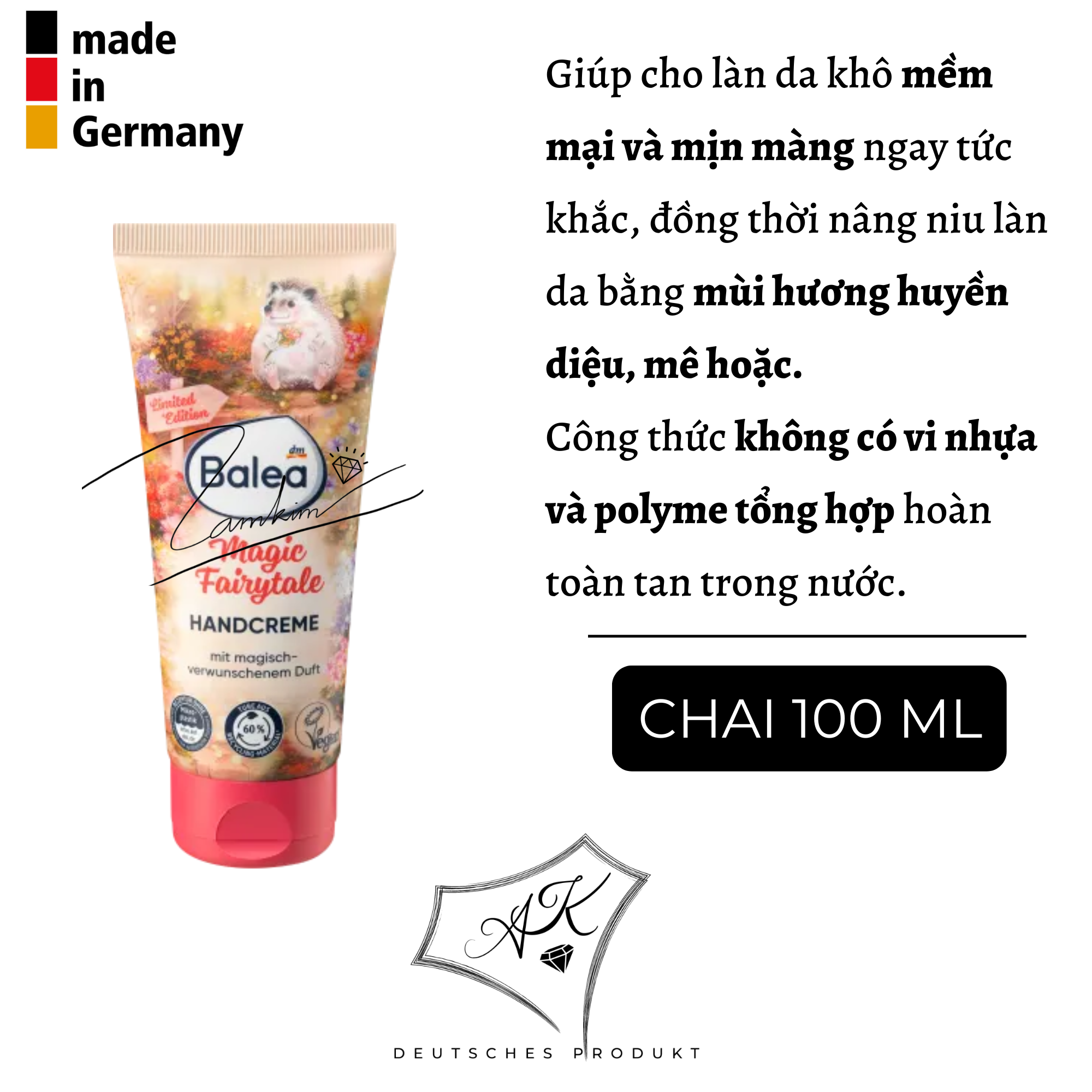 Kem dưỡng da tay nội địa Đức - Balea - 100ml