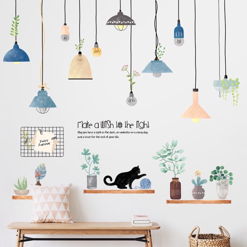 Tranh dán tường, Decal dán tường Hàn Quốc dễ thương