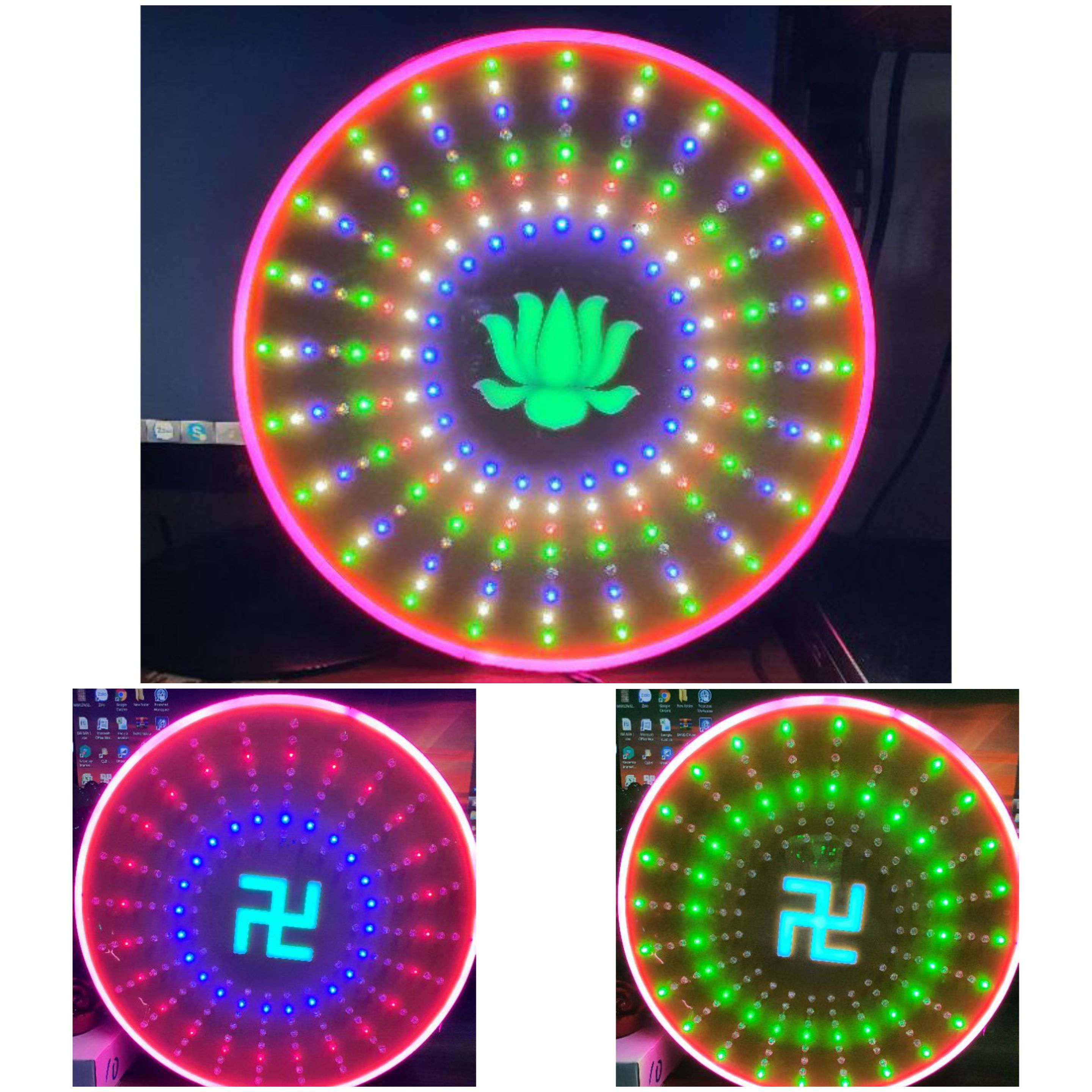 Đèn Thờ Hào Quang MICA Led ( Hình vạn - Hình sen ) Siêu Sáng