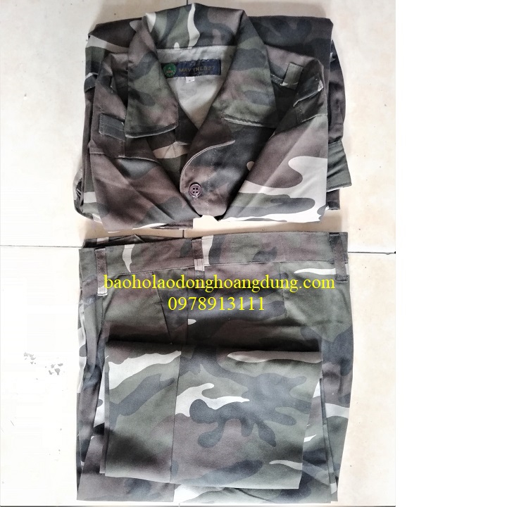 Blue camouflage work set, thick burlap work safety clothes ..