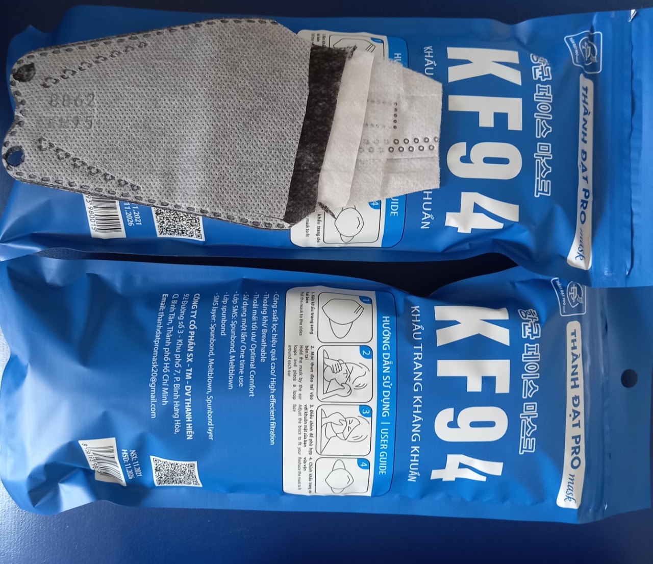 KHẨU TRANG KF 94  ( 1 BỊCH 10 CÁI ) MÀU XÁM