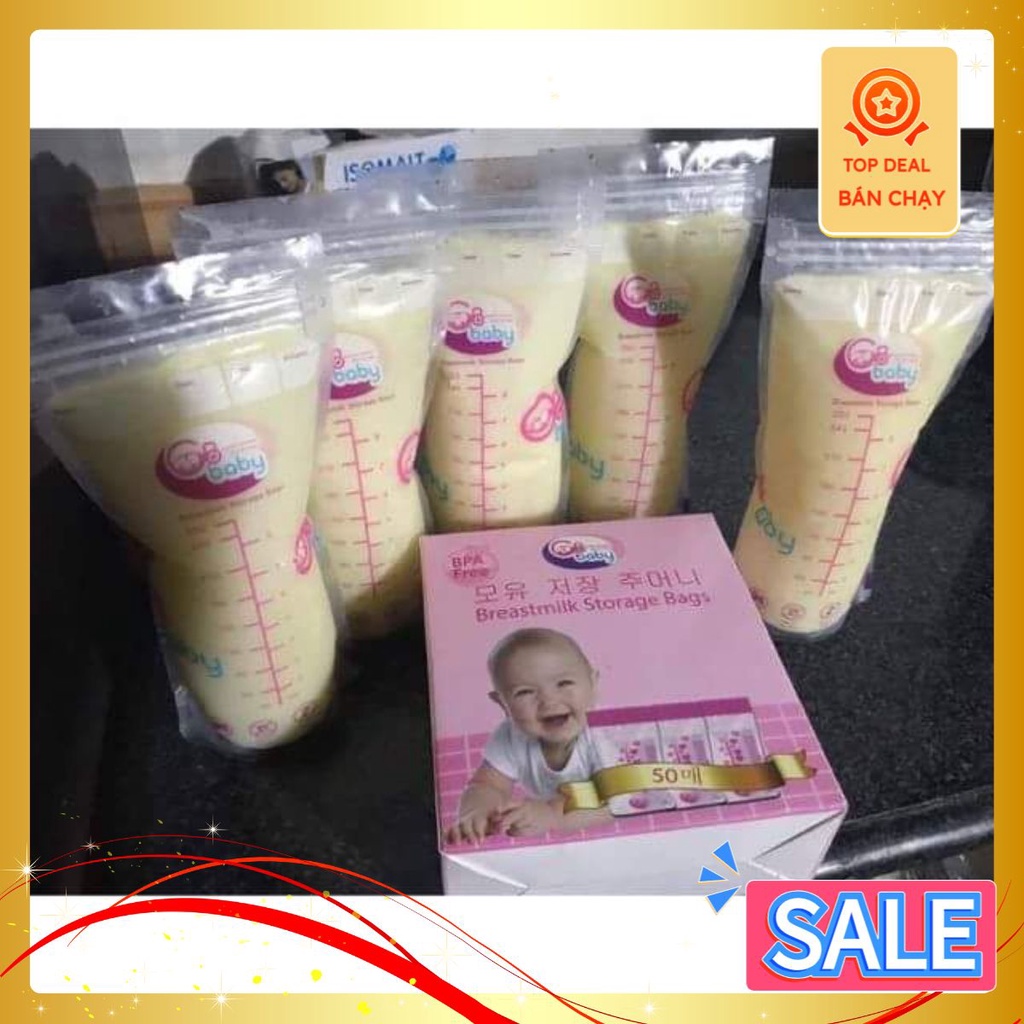 2 khoá zip túi trữ sữa gbbaby 50 túi/ hộp/250ml - 30 túi /hộp/100ml