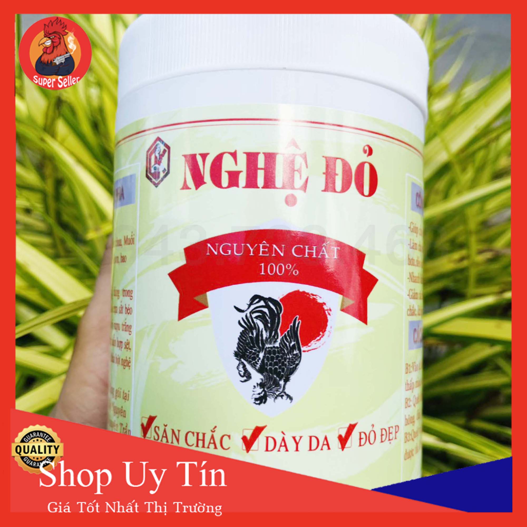 Nghệ Đỏ Nguyên Chất 1kg-Nghệ Nguyên Chất 100% Quét Gà-Săn Cơ-Giảm Mở-Dày Da-Đỏ Đẹp