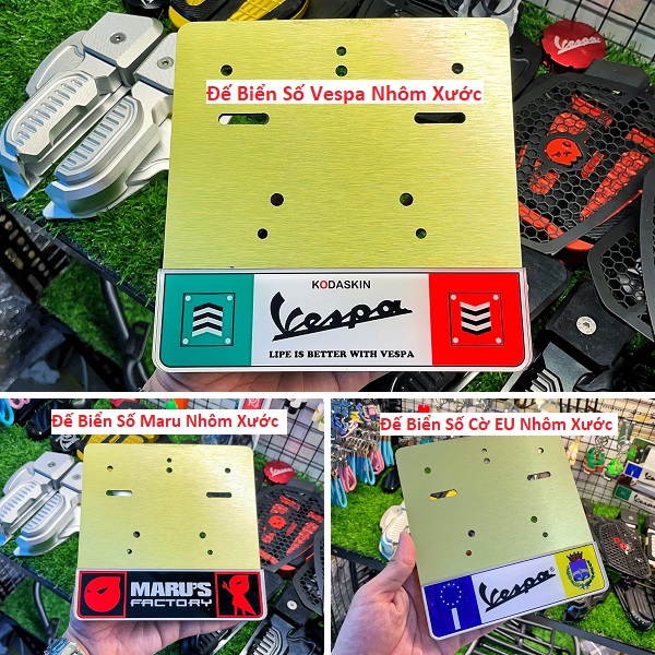 Đế Biển Số Xe Vespa Cờ Ý Hàng Cao Cấp