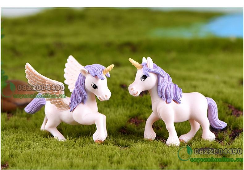Ngựa Pony ngựa thiên thần có cánh quà tặng đồ trang trí tiểu cảnh sân vườn