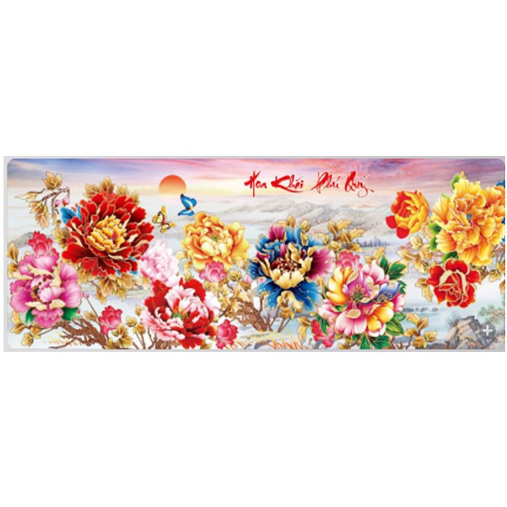 Tranh gắn đá hoa khai phú quý DF384