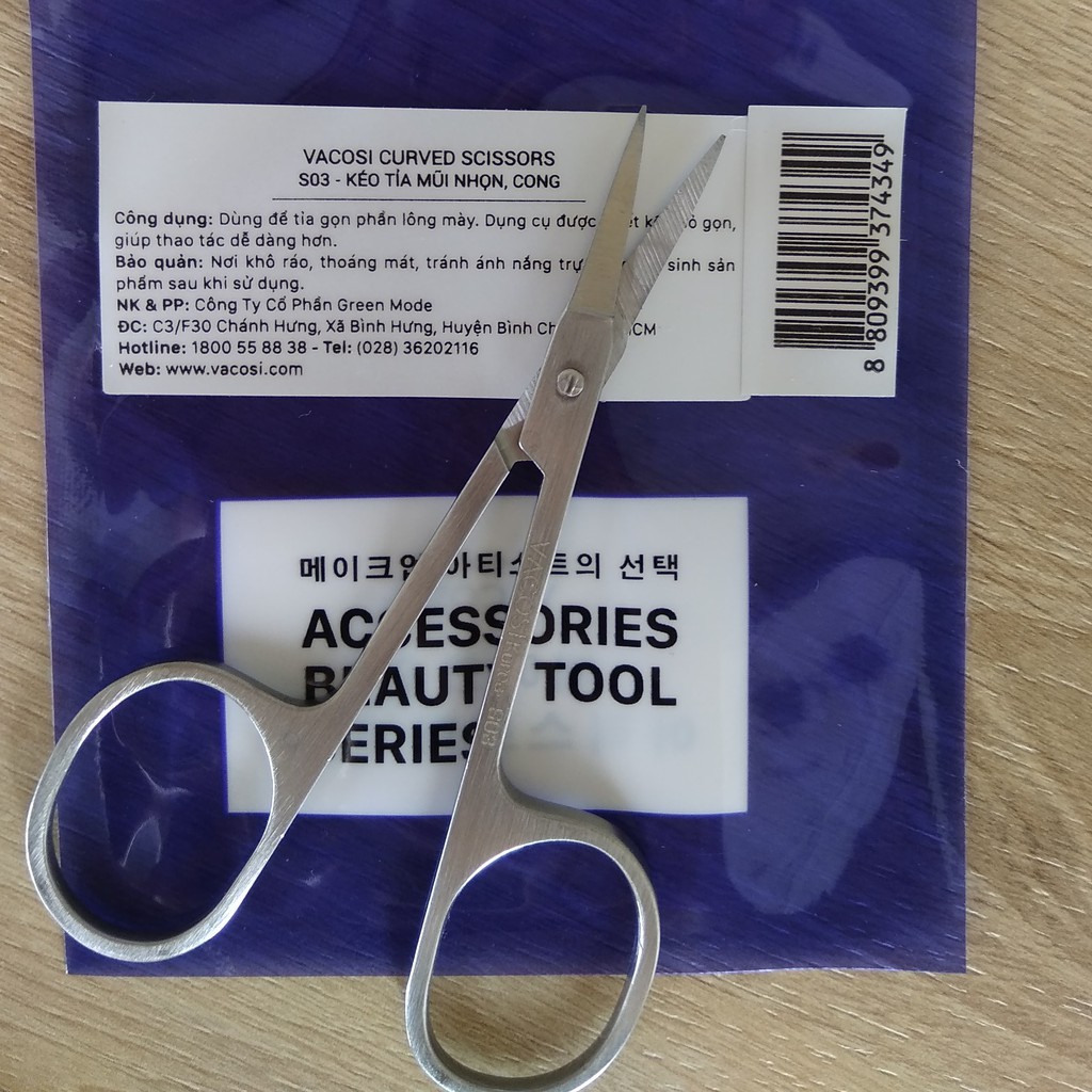 [CHÍNH HÃNG] Kéo Tỉa Mũi Nhọn Cong Vacosi Curved Scissors S03