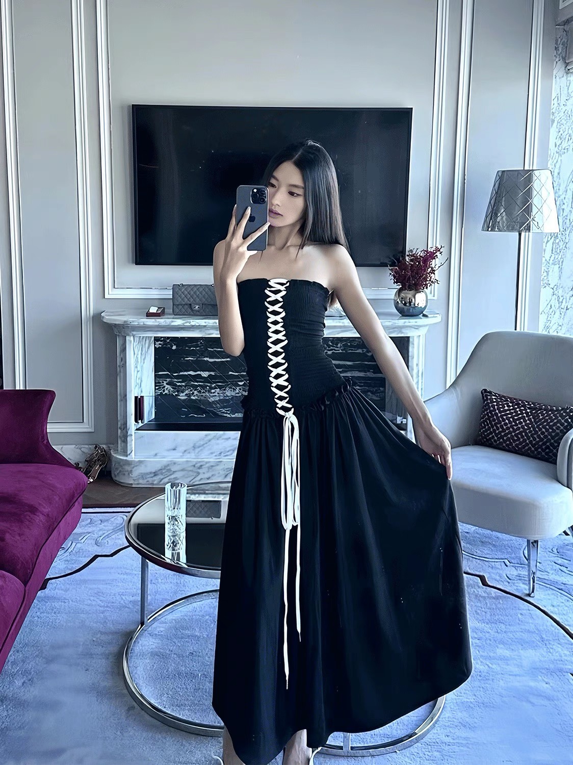 Đầm Nữ Maxi Cúp Ngực Đan Dây - Tharo Clothing [DAM00048]