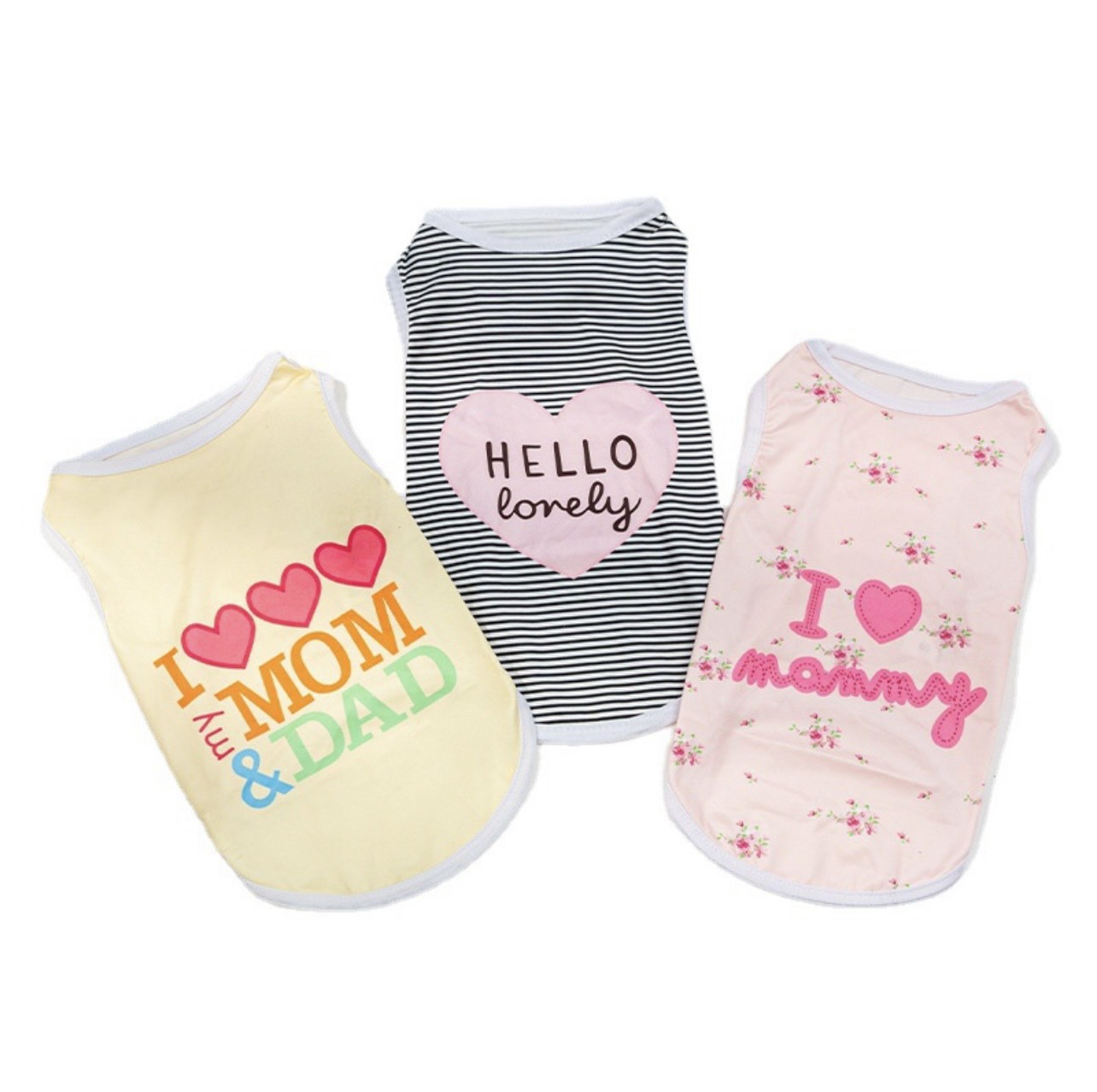 Áo Thun Cotton Sát Nách Cho Chó Mèo Dễ Thương