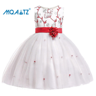 MQATZ Quần Áo Bé Gái Thêu Hoa Đầm Công Chúa Váy Cưới Dự Tiệc Quần Áo Bé thumbnail