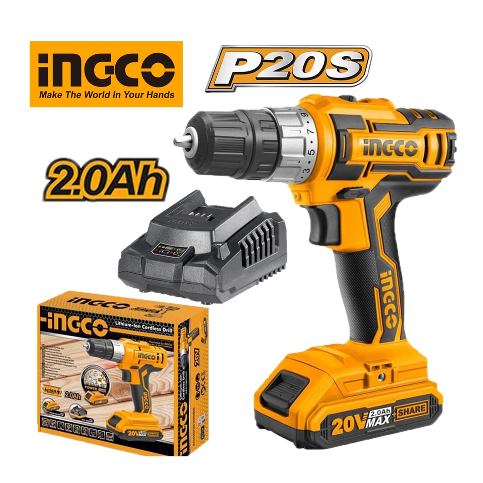 [HCM]Máy khoan vặn vít dùng pin Ingco 20V CDLI20024 ( kèm pin 1 và sạc )