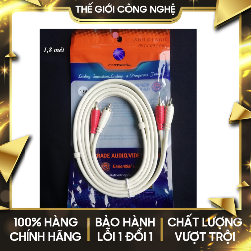 Dây Loa 1 Đầu 3.5 ra 2 Đầu AV Choseal 1m8
