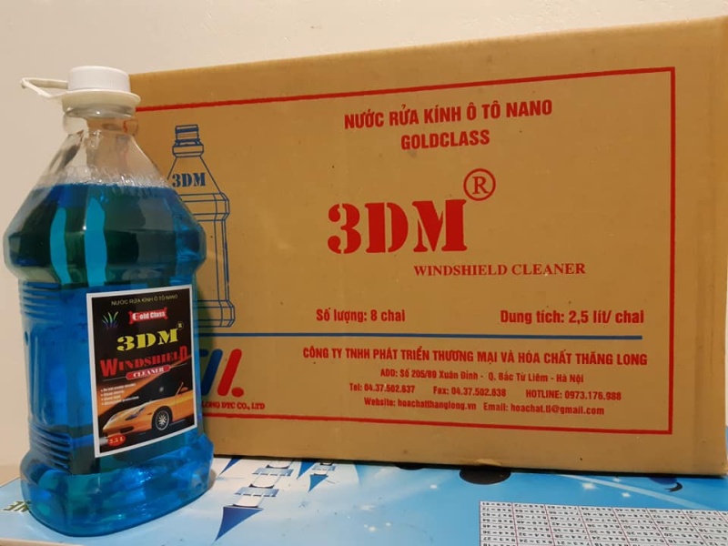 Nước rửa kính ô tô chuyên dụng 1 thùng 8 chai (CHAI 2,5l) GOLDCLASS 3DM