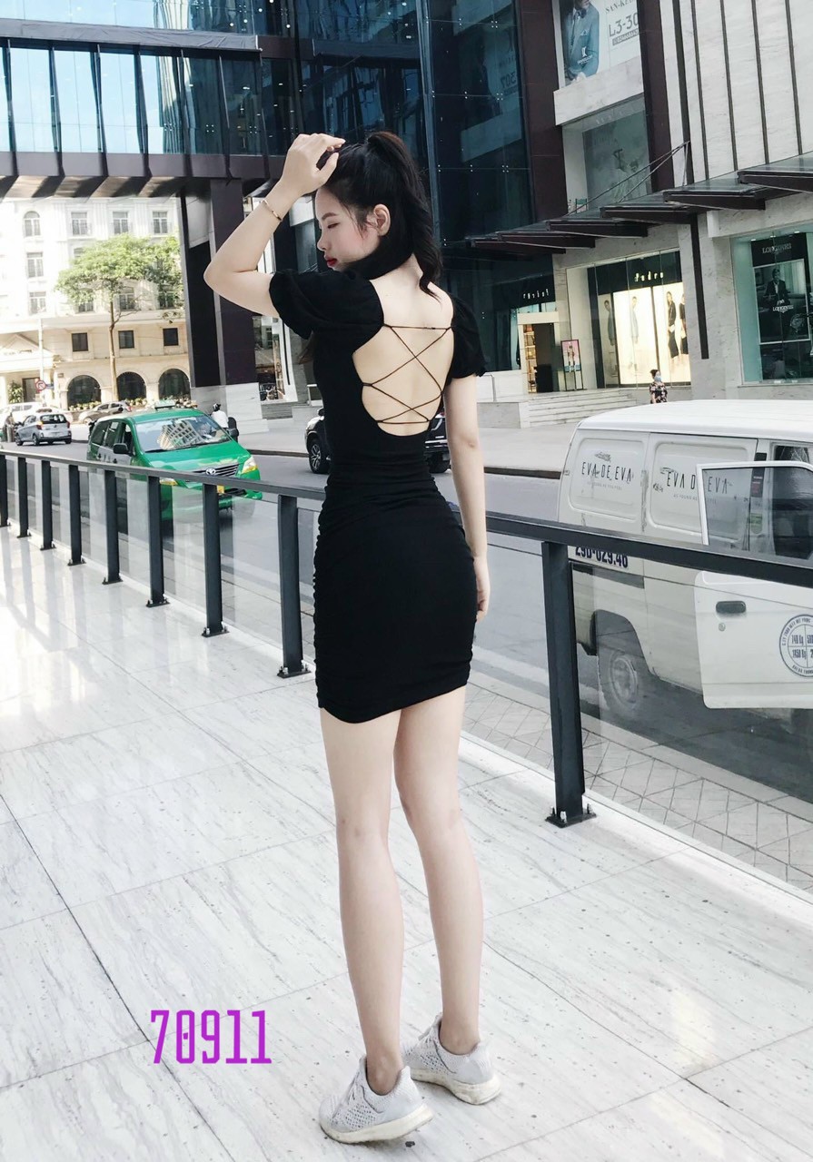Đầm body hở lưng-HN#danmu 40-71kg