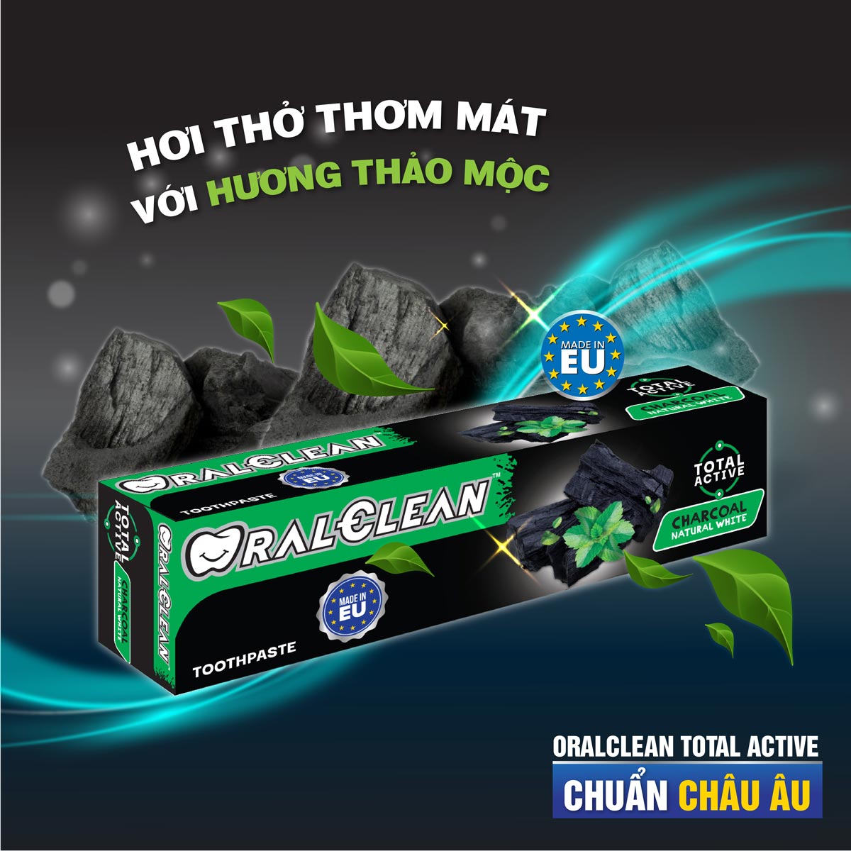 Bộ 2 Kem Đánh Răng Trắng Răng OralClean Than Hoạt Tính Và Vitamin 100ml/Tuýp