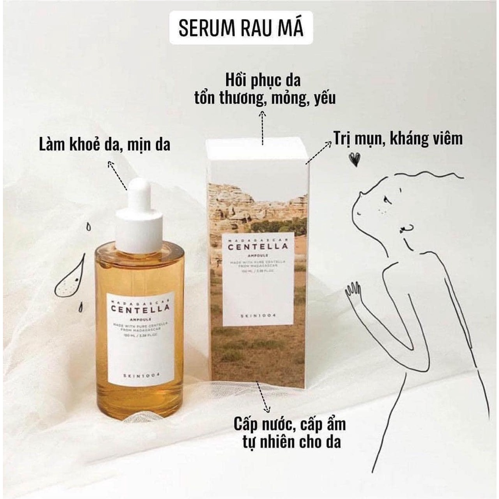 Serum Rau Má Skin1004 Madagascar Centella Ampoule 100ml Tinh chất rau má làm dịu da, dưỡng trắng và phục hồi da