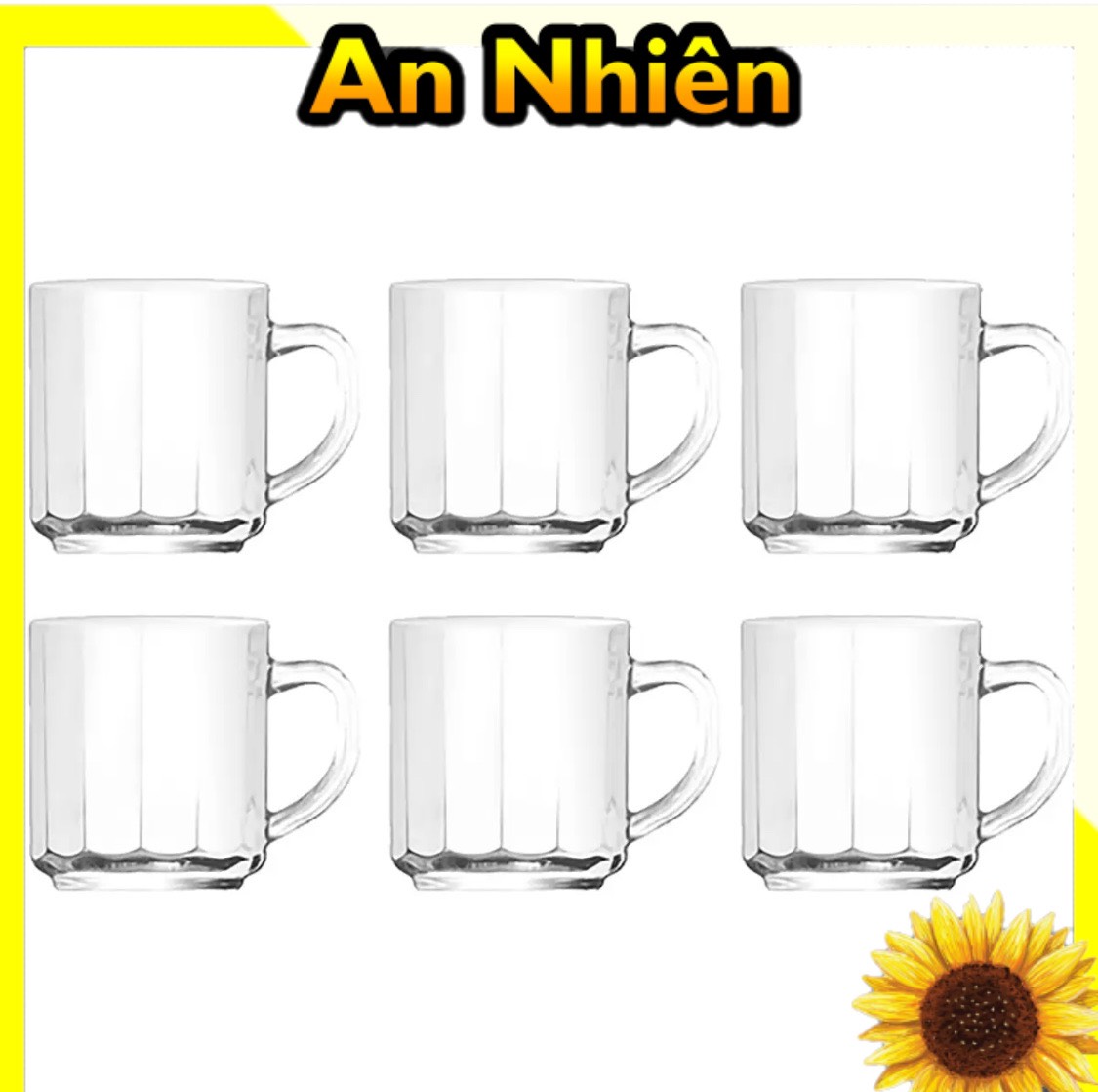 Bộ  6 Ly Quai Thủy Tinh Thái Lan 295ml UG 345