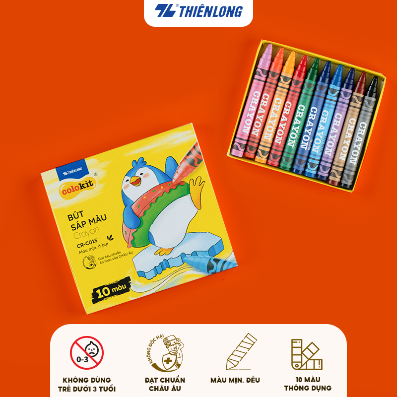 Combo 10 hộp Sáp màu Colokit CR-C015