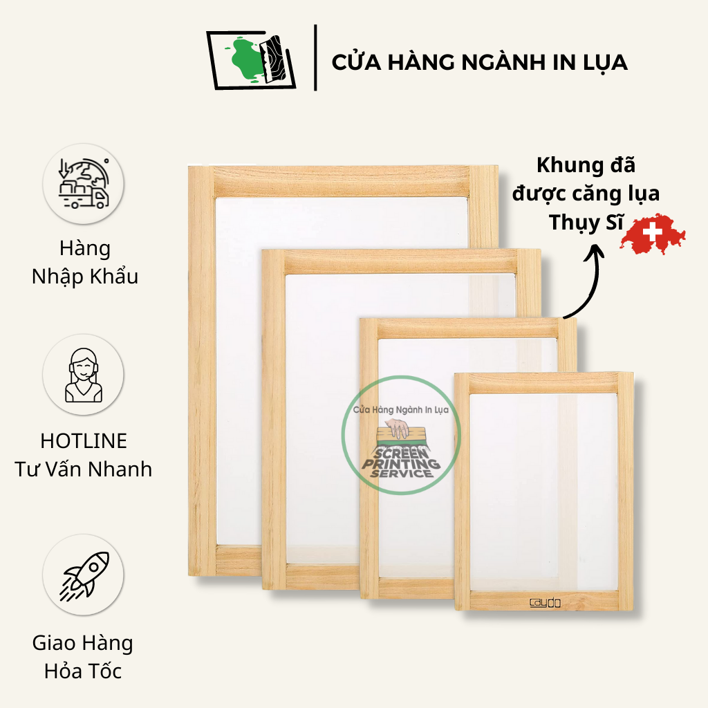 Khung in lụa nhiều kích thước