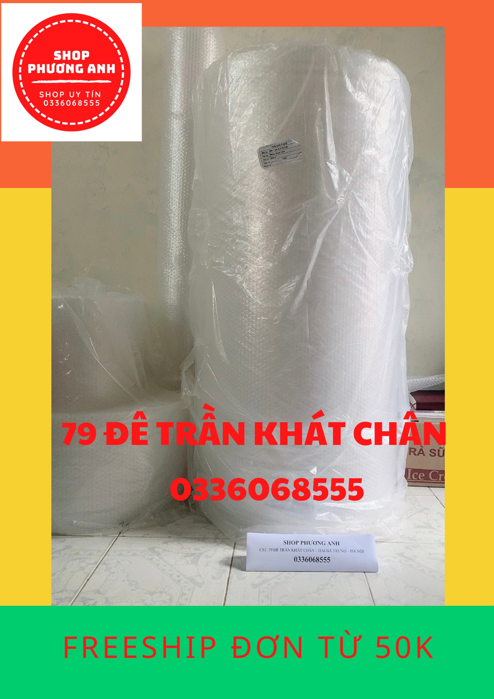Combo 5m giấy nilon xốp nổ bọc hàng cao cấp dày dặn