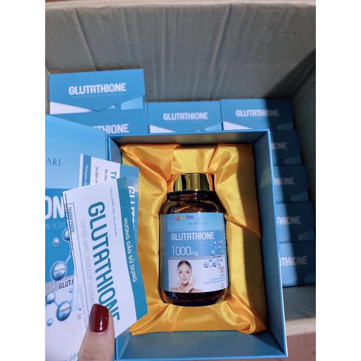 Viên uống trắng da Glutathione 1000mg giảm nám nâng cơ da chống lão hóa Cam kết chính hãng