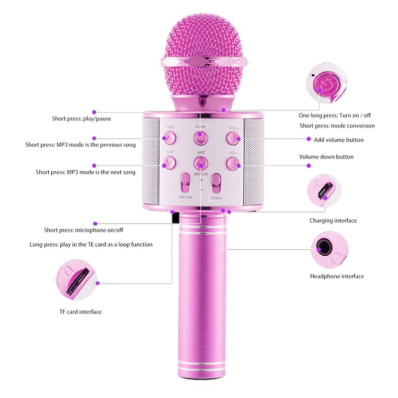 Micro không dây Karaoke WS 858 Bluetooth