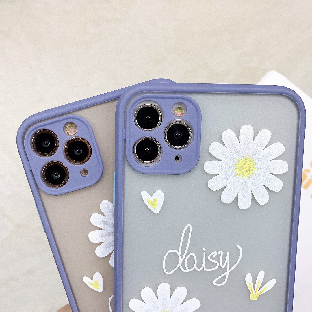 Ốp Lưng Nhám Chống Sock Va Đập Bảo Vệ Camera Daisy Flower