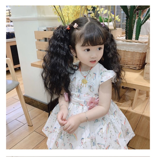 Tóc giả nữ đẹp 😗😗 Tóc giả cột xù cho bé