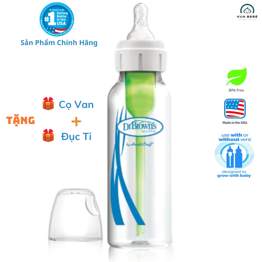 Bình sữa dr brown cổ hẹp chính hãng