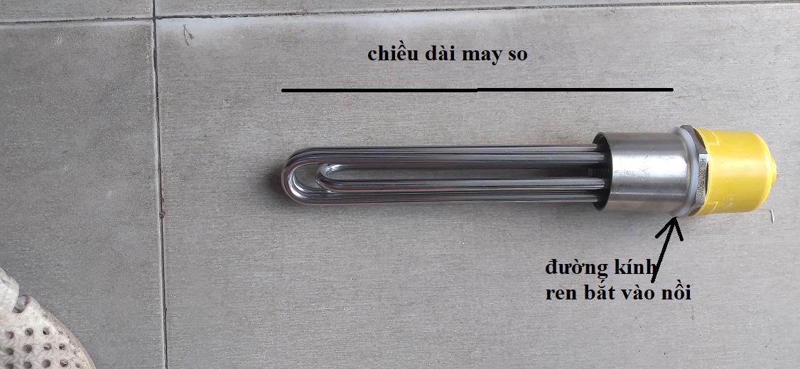 . điện trở cục ren φ36 mm φ48 mm φ59 mm inox 304 đun nước, đun dầu, nồi phở,đun rươu 220v 380v