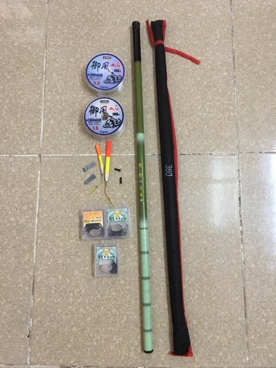 Cần câu tay dạng rút 360 (3m3) - cần câu đơn