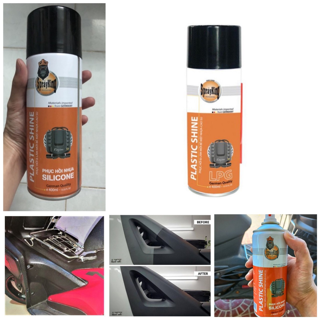 Dung dịch đánh bóng phục hồi nhựa nhám vỏ lốp ô tô xe máy như mới chai to 400ml , cách phục hồi làm mới nhựa xe