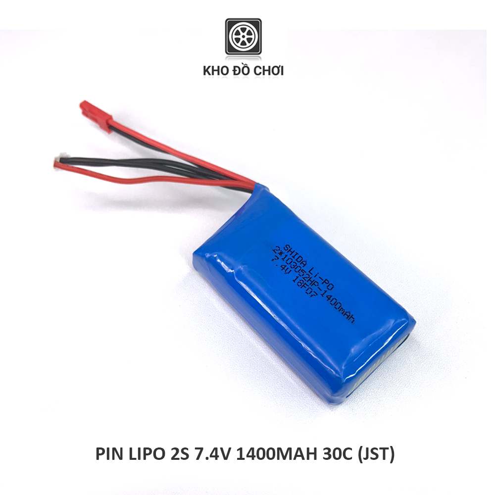 Pin Lipo 2s 1400mAh 7.4V 30C (JST)