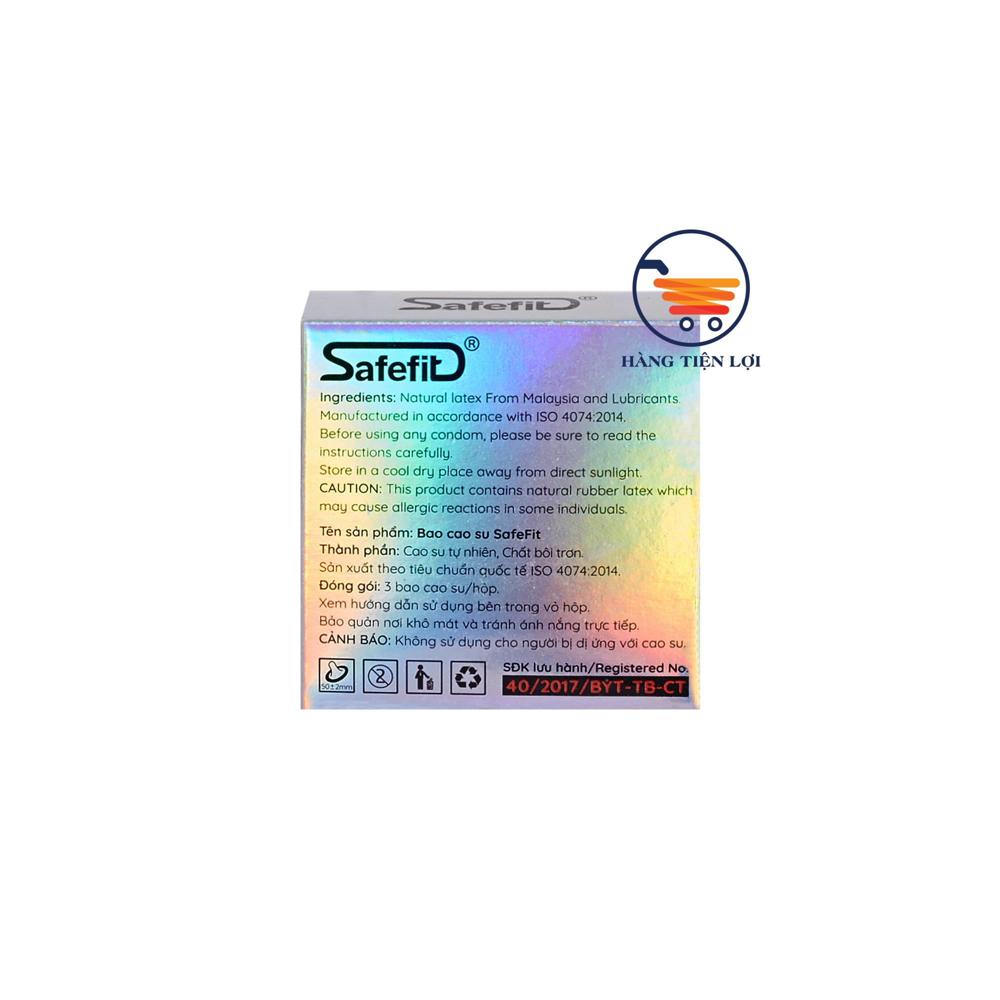 Bao cao su cực siêu mỏng Safefit 0.029mm - 03 chiếc