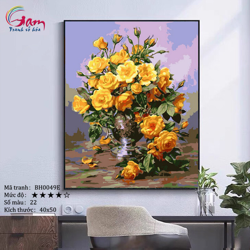 DIY Painting By Numbers Kit Abstract Floral Painting No BH0049E Camellia flower Painting For Home Wall Decor, New Hobby And Gift Picture On Canvas Acrylic paint Coloring By Number