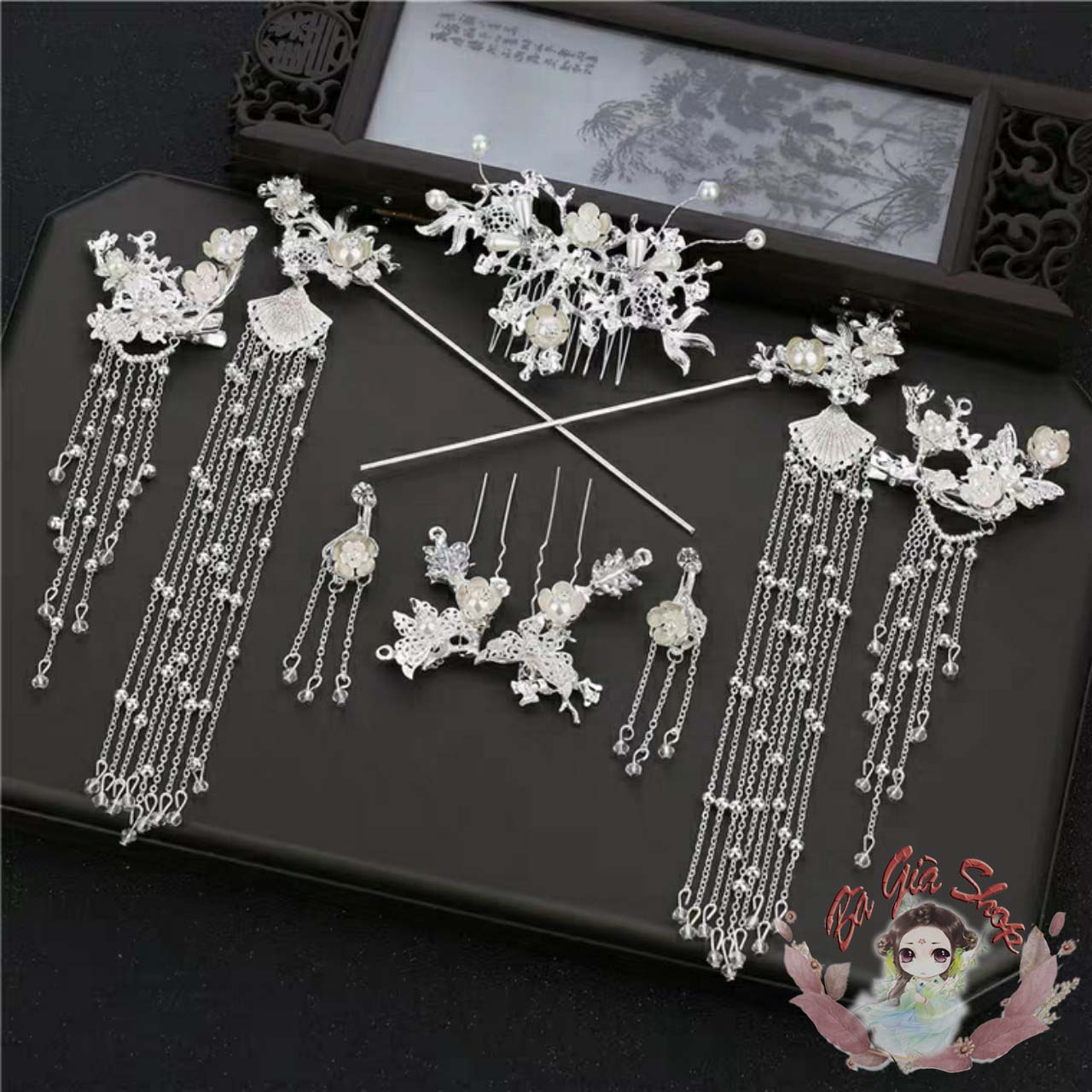 Set trang sức tóc cổ trang nhiều món