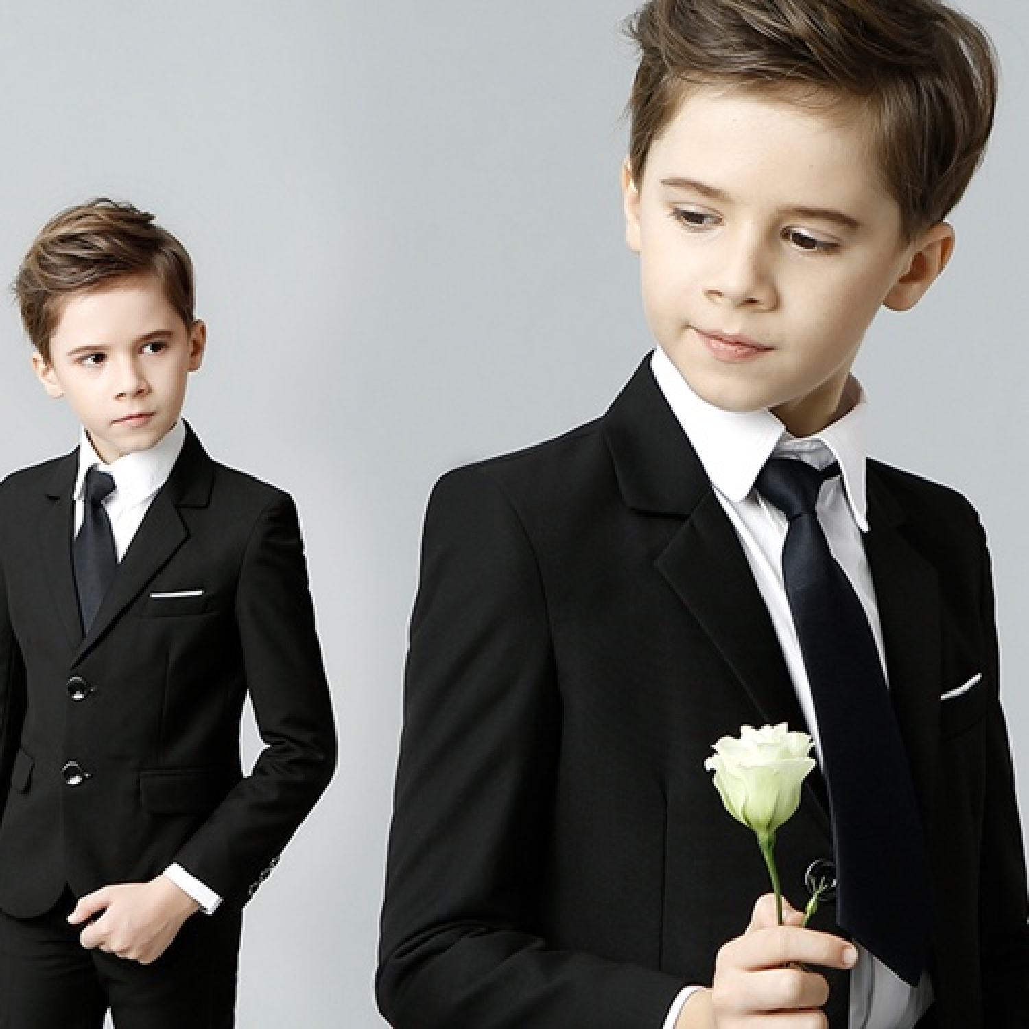 Bộ, set vest đen cho bé trai, trẻ em, con nít