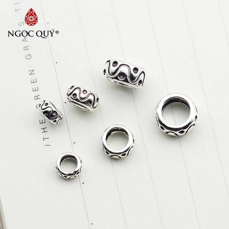 [HCM]Charm bạc chặn hạt họa tiết hoa văn - Ngọc Qúy Gemstones