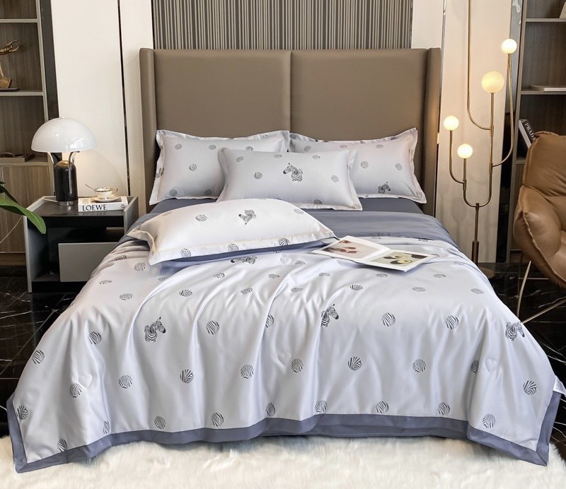 Bộ drap LỤA THÁI Hoa văn cao cấp 5 món CÓ MỀN CHẦN