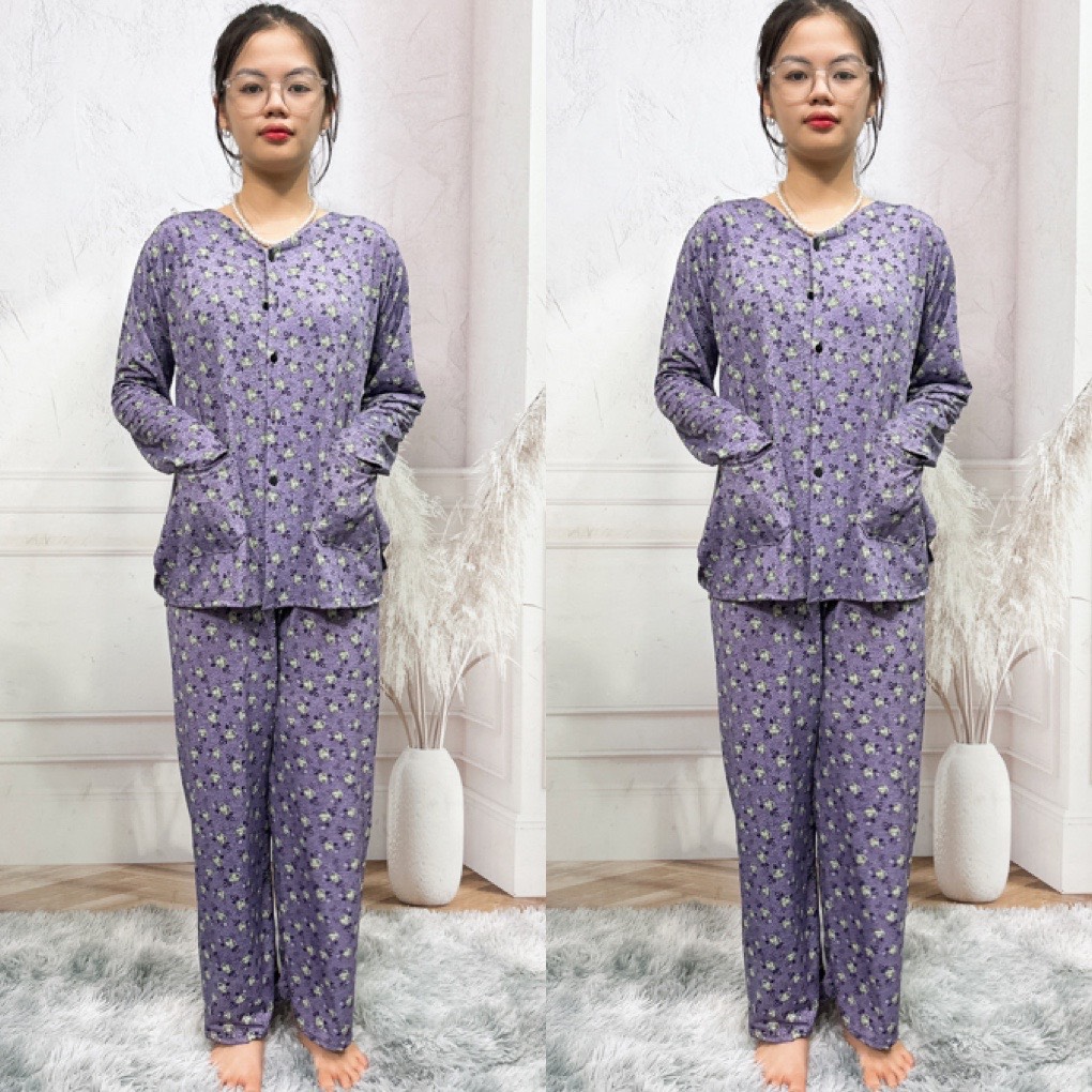 Bộ đồ Bà ba tay dài chất thun lạnh cho bà