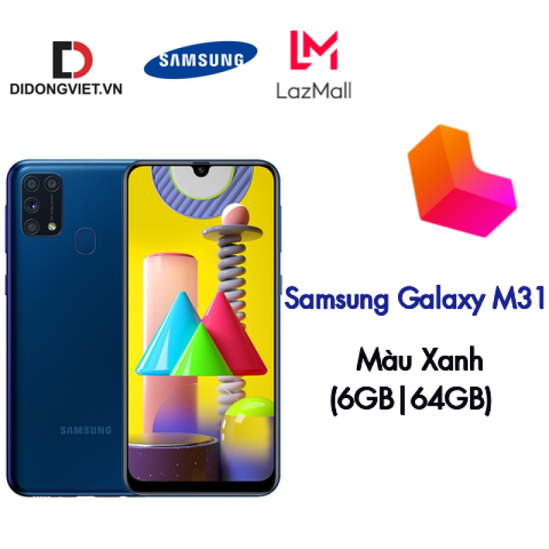 Điện Thoại Samsung Galaxy M31 (6GB|64GB) Chính Hãng New, Công nghệ màn hình Super AMOLED, Màn hình rộng 6.4inch, Dung lượng pin 6000 mAh.