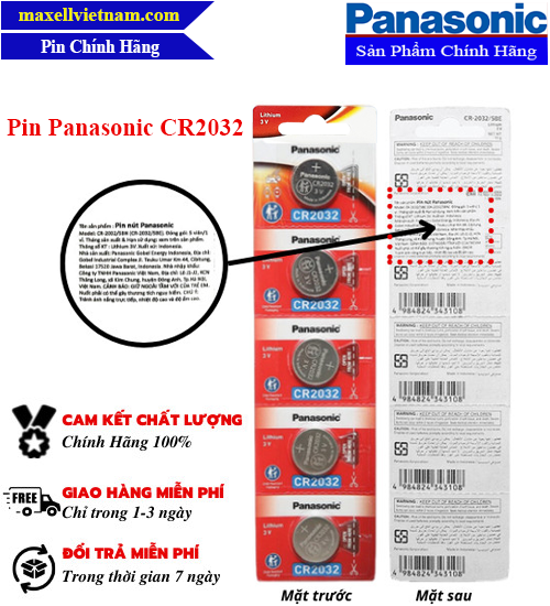 [Giao Hỏa Tốc 2H] Pin nút áo CR2032 cao cấp Panasonic lithium 3V
