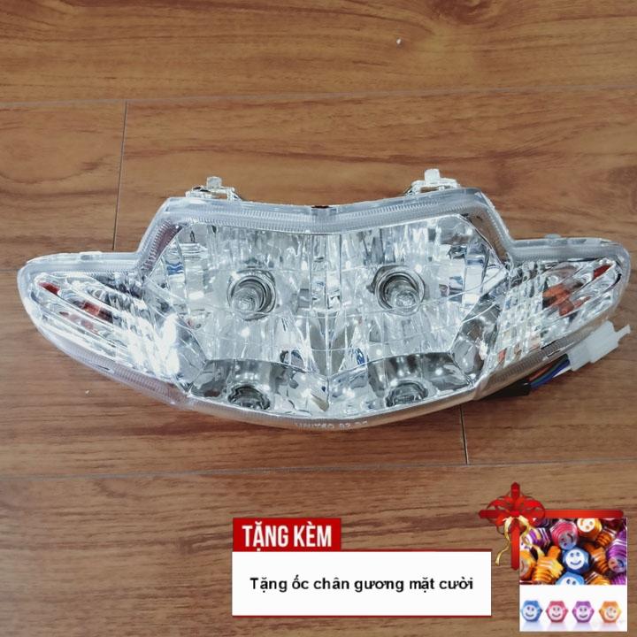 [TẶNG KÈM ỐC CHÂN GƯƠNG HÌNH MẶT CƯỜI]Đầu đèn pha xe WAVE 2 bóng tròn cực sáng - G425
