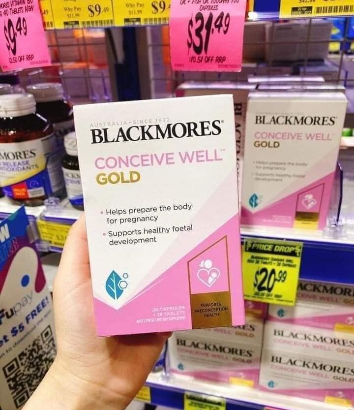 Bổ trứng Blackmores conceive well gold 56 viên