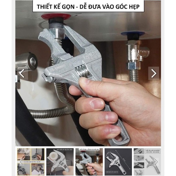 Mỏ lết vặn ống nước từ 6-68mm - Cờ lê bồn nước bằng hợp kim nhôm cao cấp.