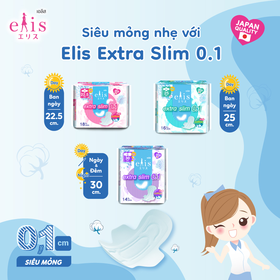 BĂNG VỆ SINH ELIS EXTRA SLIM 0.1 (BC)