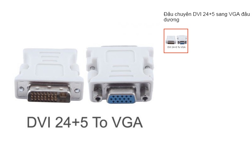 Đầu chuyển đổi DVI 24+5 thành VGA